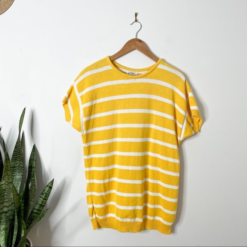 Vintage 90's Regatta Sport Yellow White Sweater